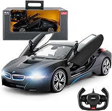 1:14 Scale Remote Control Car for BMW I8, 2.4GHz Model RC Cars with Controlled Doors, Headlight, Taillight, Electric Sport Racing Hobby Vehicle Gift for Adults, Kids, Boys, Girls - Black
