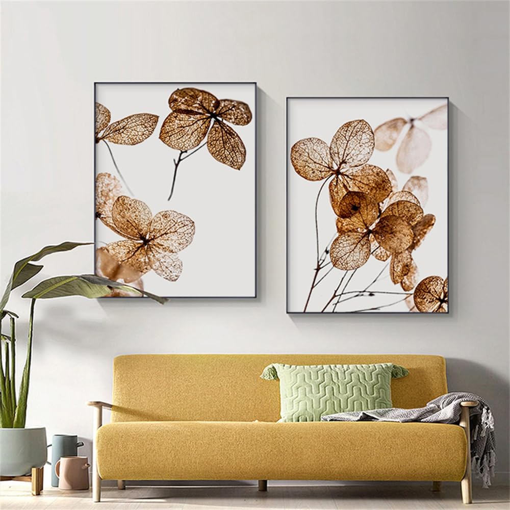 WUHBCZ Art Decor,Abstract Plant Flower Leaf Canvas Poster Print Modern Home Decor Wall Art Paintings Nordic Living Office Room Decor Pictures-30 * 50cm*2PCS (No Frame)