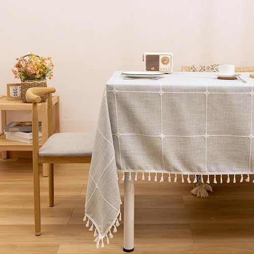 Urby Manteles de mesa de lino sintético gris para mesas rectangulares de 6 pies con capacidad para 6 personas. Manteles de mesa de tela para fiestas Urby Manteles de mesa de lino sintético gris para mesas rectangulares de 6 pies con capacidad para 6 personas. Manteles de mesa de tela para fiestas