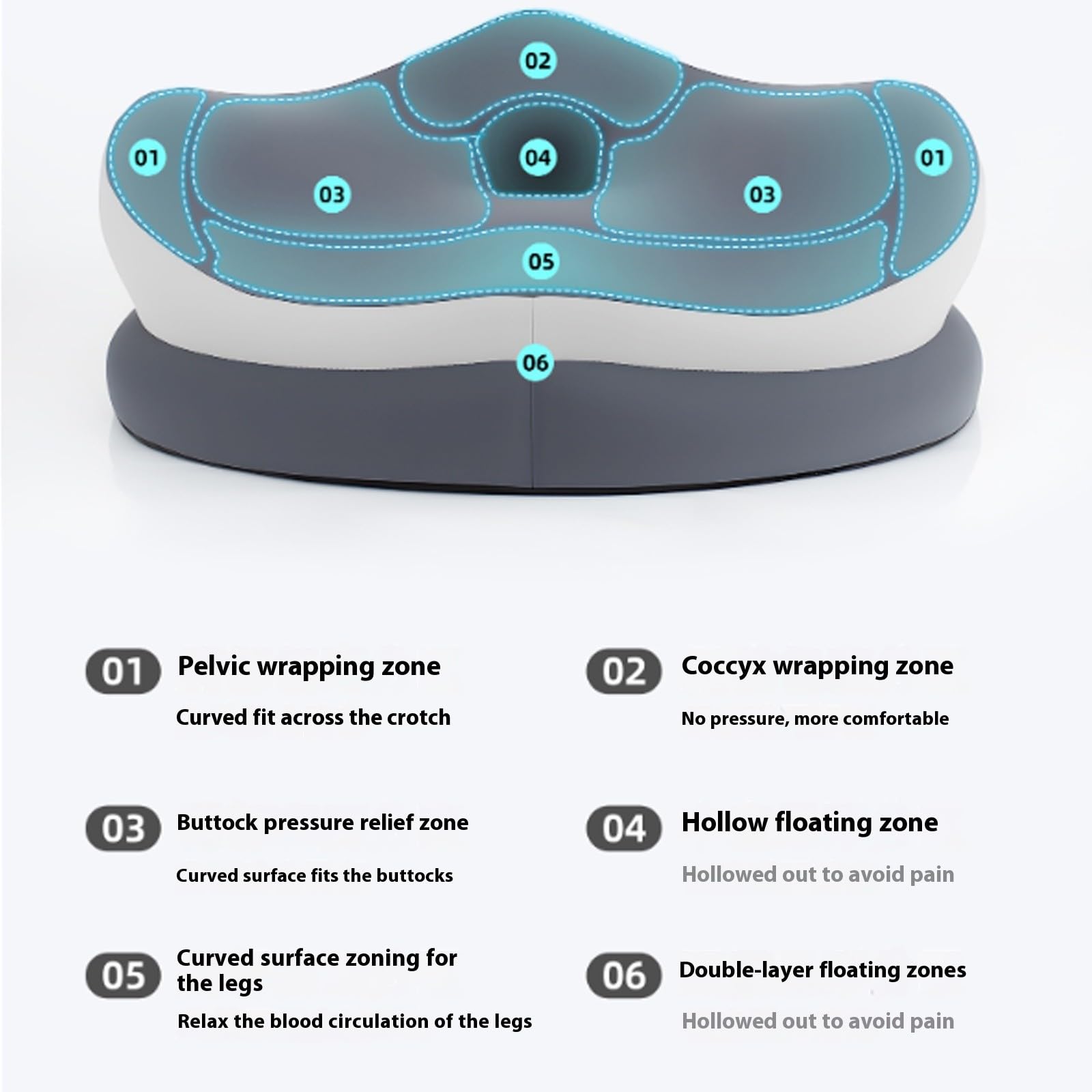 Il tessuto ergonomico della seta del ghiaccio di raffreddamento del cuscino della sedia dell'ufficio ha ventilato i centri vuoti per il cuscino lombare della schiuma di memoria lombare