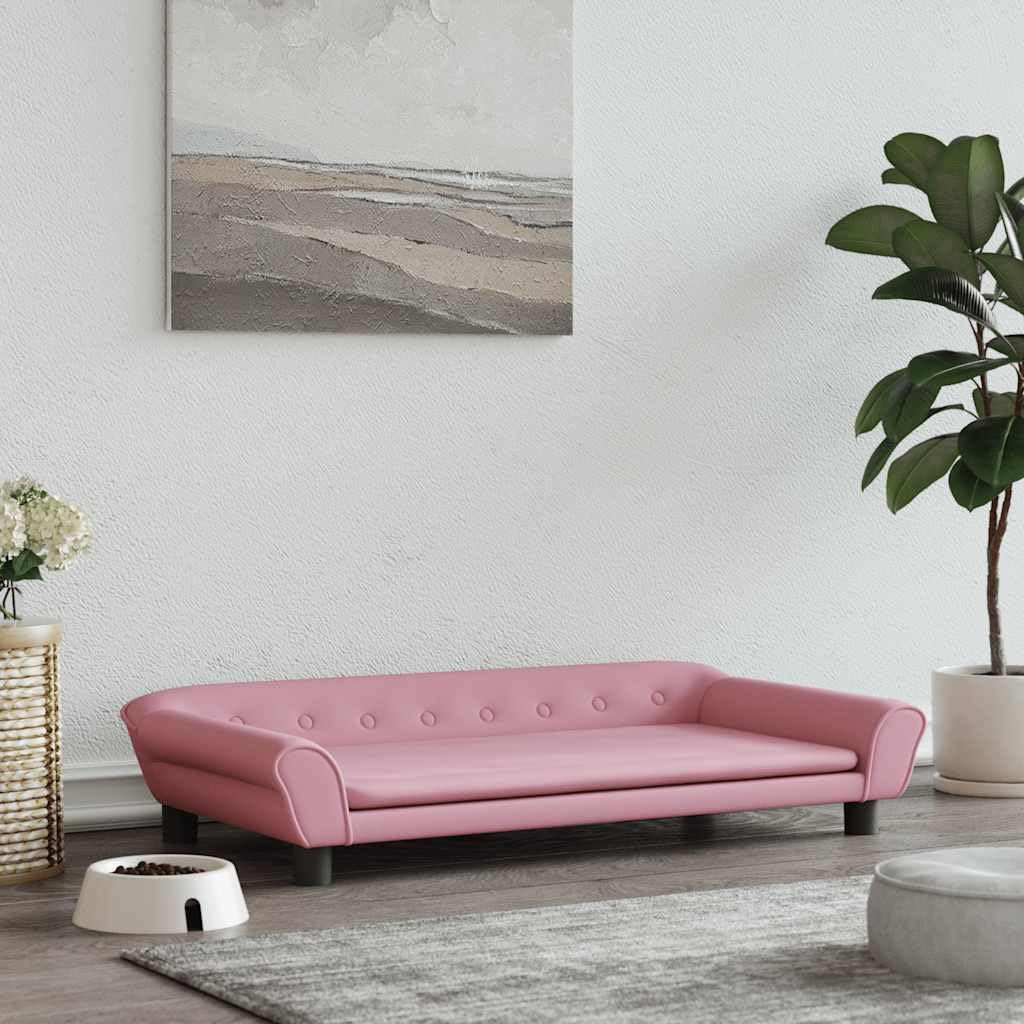 Cuccia per cani in velluto rosa, 100 x 50 x 21 cm, con materasso morbido, antiscivolo, lavabile e delicato sulle articolazioni, per cuccioli, anziani, artrosi, calmante e resistente ai graffi
