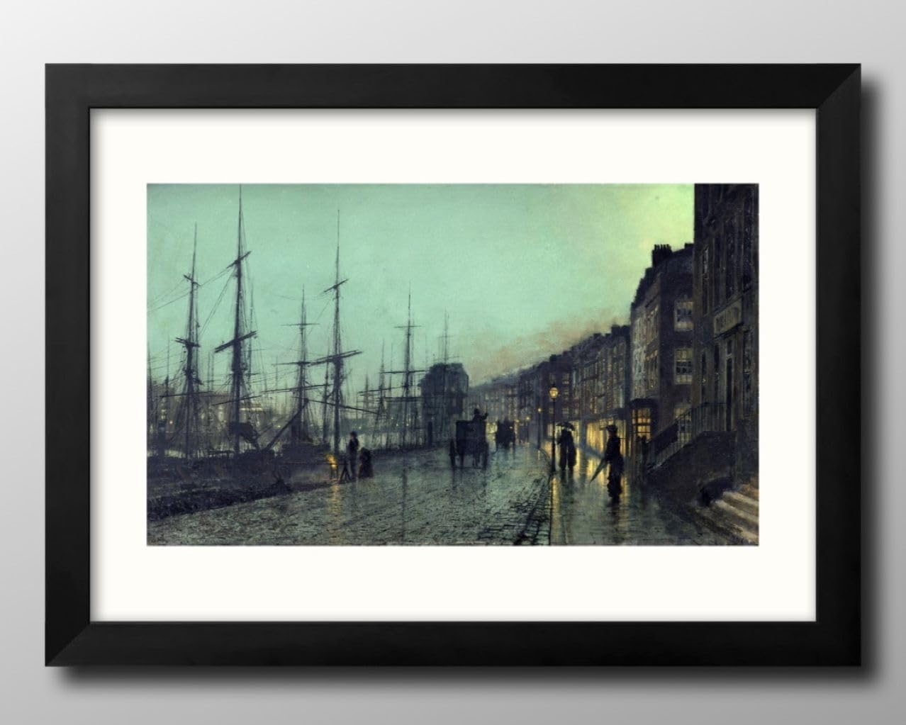 ジョン アトキンソン グリムショー Shipping on the Clyde A3 サイズ おしゃれ 絵画 インテリア 北欧 イラスト マット紙 艶消し アートパネル 額 フレーム デザイン 壁掛け 風景 抽象 油絵 水彩 グッズ 引越し ギフト 新築祝い ディスプレイ