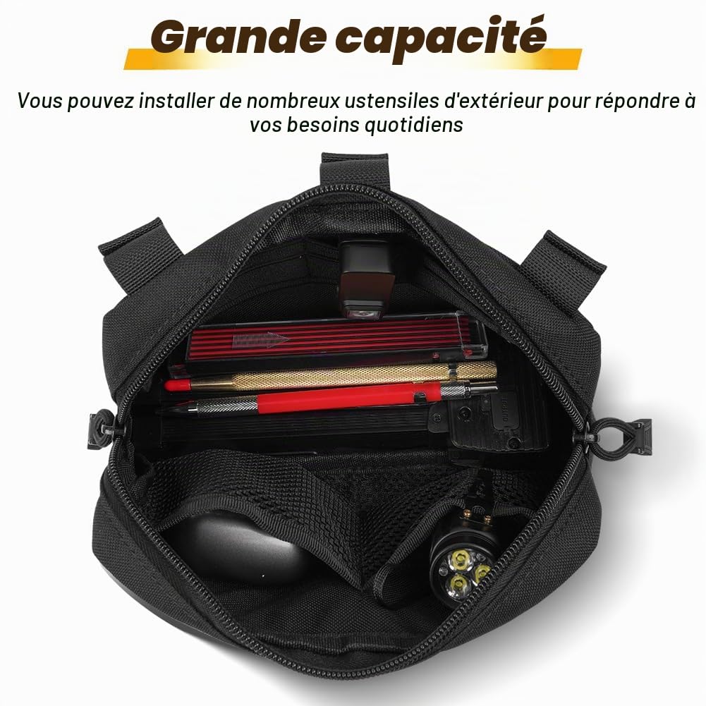 Flintronic Tactique Molle, Nylon Sacoche Ceinture, Sac Tactique Ceinture Militaire, Pochette Molle EDC Gadget, pour Téléphone, Plein-Air, Randonnée, Alpinisme et Cyclisme