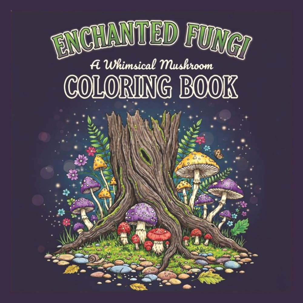 Enchanted Fungi: A Whimsical Mushroom Coloring Book: Detailed Woodland Art for Adults & Teens | Botanical Nature Scenes, Magical Forest Fungi & Relaxing Patterns
