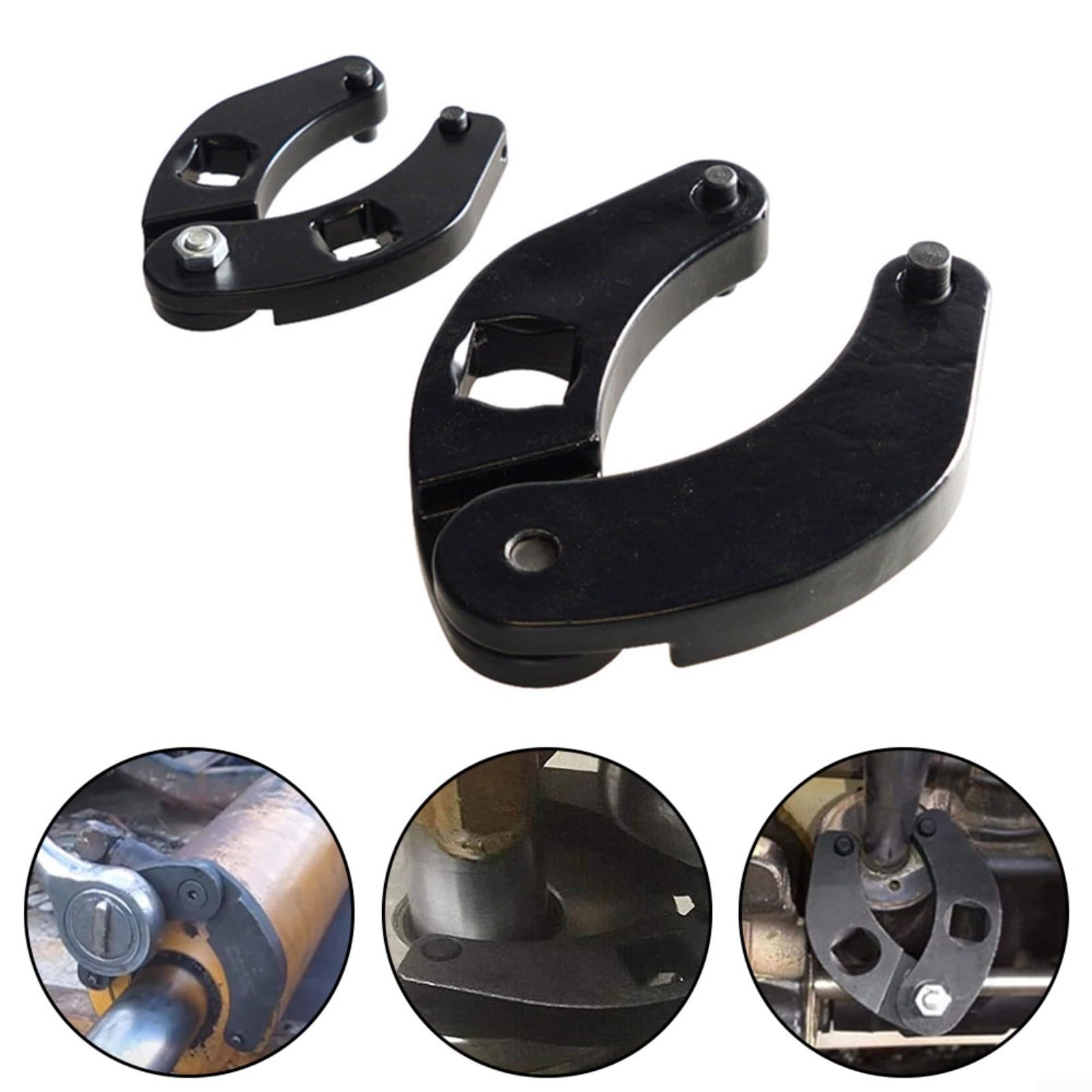 Llave de tuerca ajustable de acero al carbono, cilindro hidráulico, juego de herramientas para la industria y el automóvil, resistente a la corrosión, ergonómica, 15 x 15 x 5,5 cm (estilo)