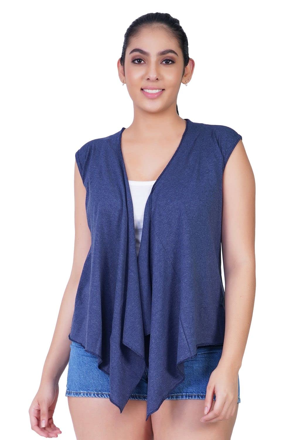 teemoods Women's Cotton Poncho Jacket - Lightweight Summer Shrug with Sleeveless Design & V Neck, Open Front Cardigan for Layering and Versatile Style-picture-0