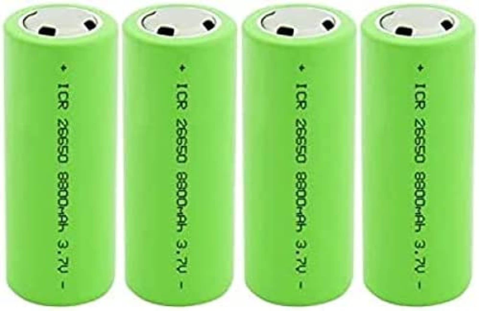 YWLETO Batterie Li-Ion 3,7 V 26650 8800 MAh, Rechargeable Pour Lampe De Poche, Vidéo, Sonnette, Caméra, Télécommande, Mini Ventilateur, Imprimante Portable, Interphone, Portable, 4 Pièces
