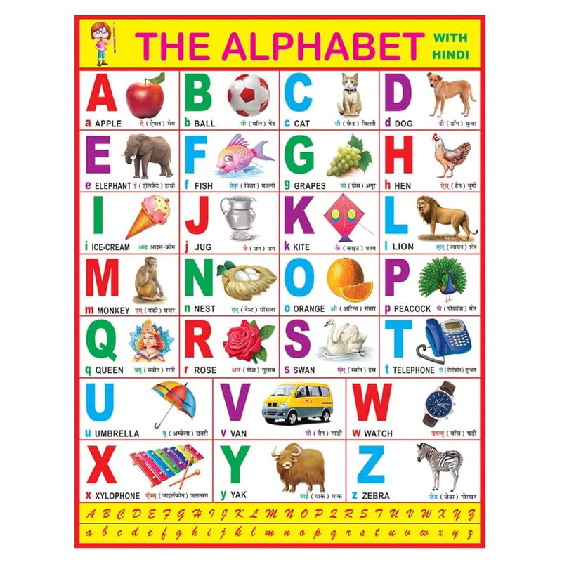 Eoi Marketing Alphabet Chart for Kids – Educational Wall Poster for Learning ABC, Bright and Colorful Alphabet Chart for Preschool, Kindergarten, Early Childhood Learning for Classroom or Home Decor