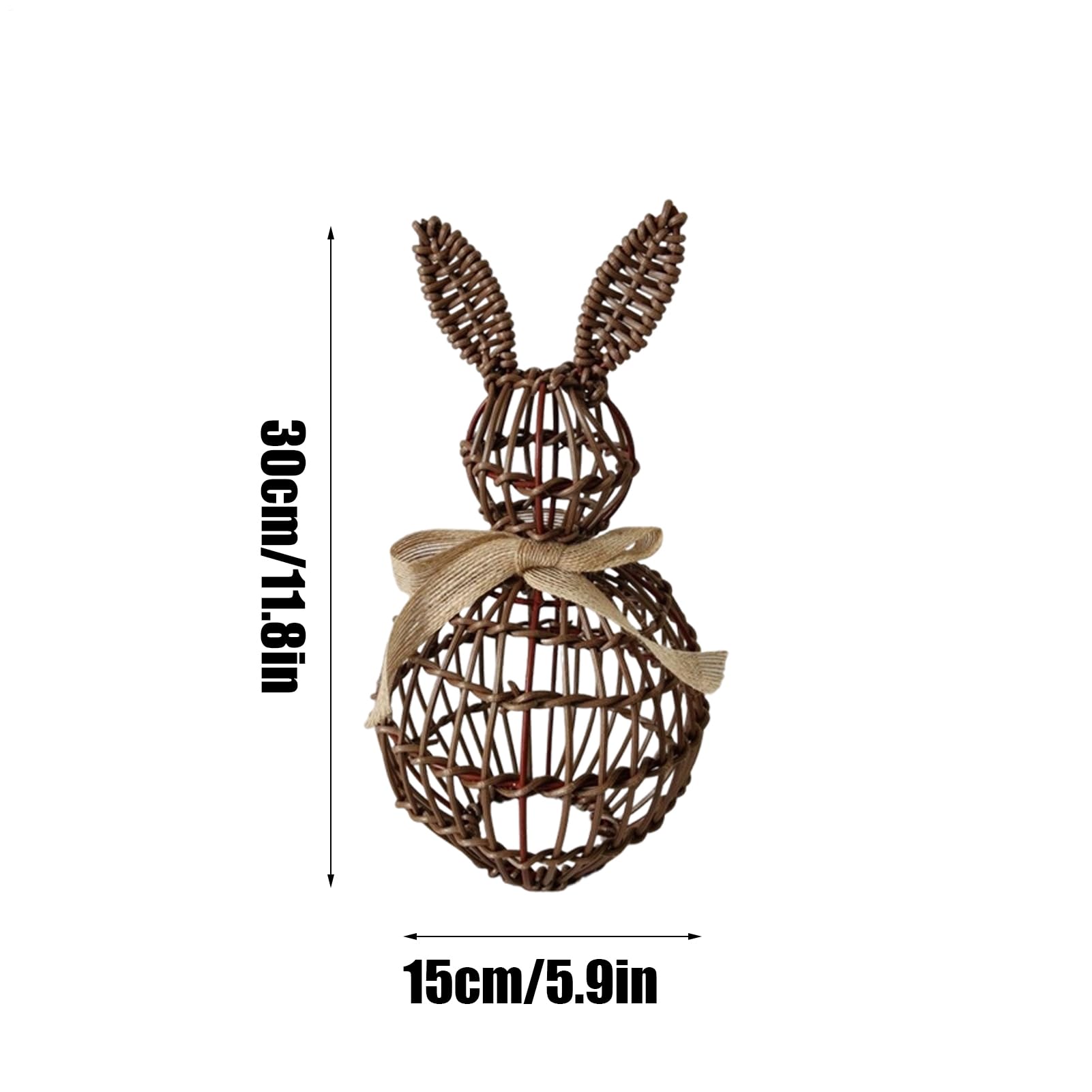 Einrichtung und Dekoration Osterhase Statue Kaninchen aus Rattan