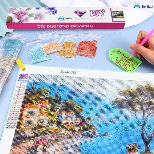 Image of FunBlast 5D Diamond Painting Kit, 12x16inch Diamond Painting Kit for Adults & Kids, Suitable for Home Leisure and Wall Decoration, Gift for Kids and Adults (Five)