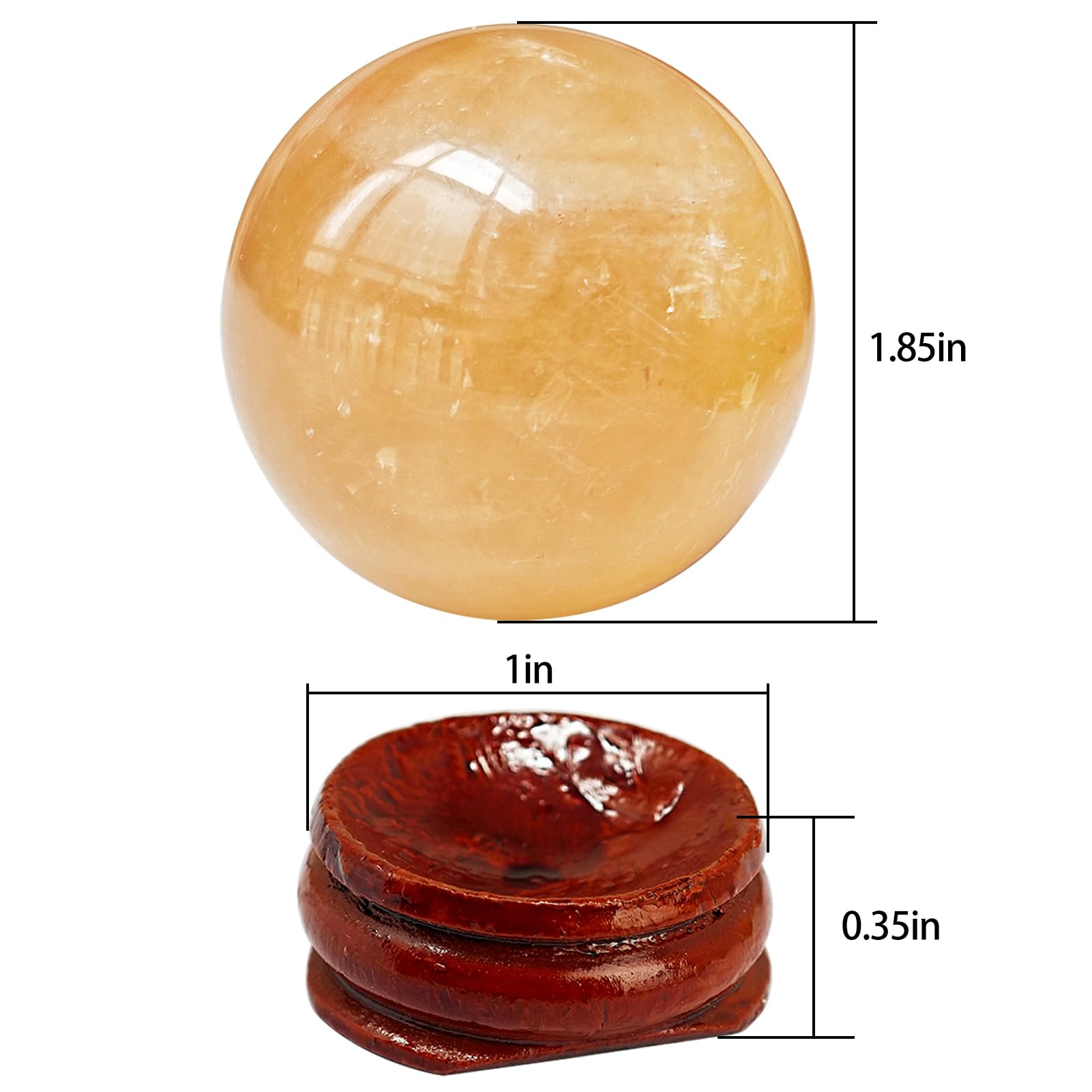 Fengshui Natural Citrine Crystal Ball 2 inches + Bracket Ornaments