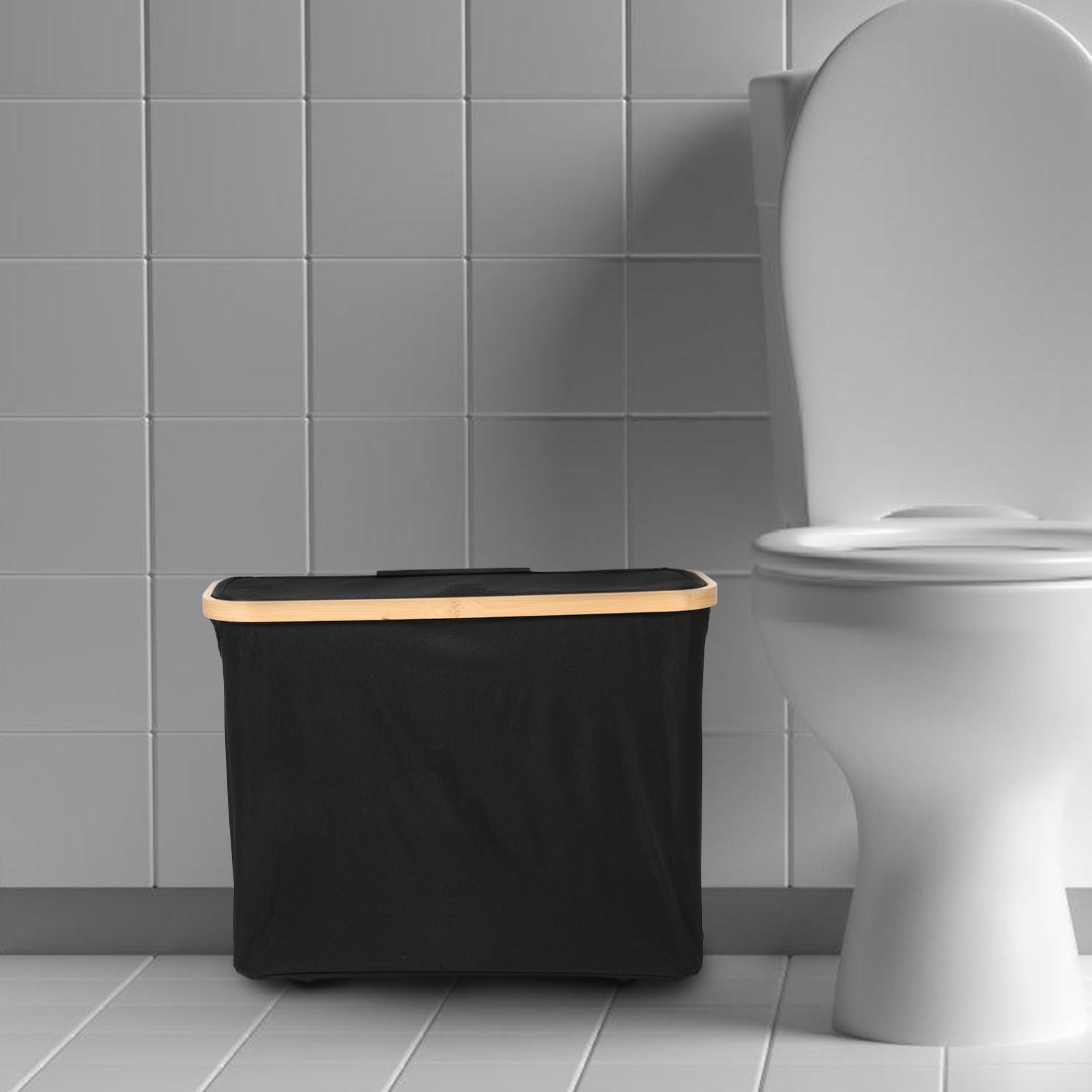 Cesta De Almacenamiento De Papel Higiénico De Bambú Tapa Organizador Decorativo para Baño Capacidad Ampliada y Fácil De Limpiar para Mantener El Espacio Ordenado