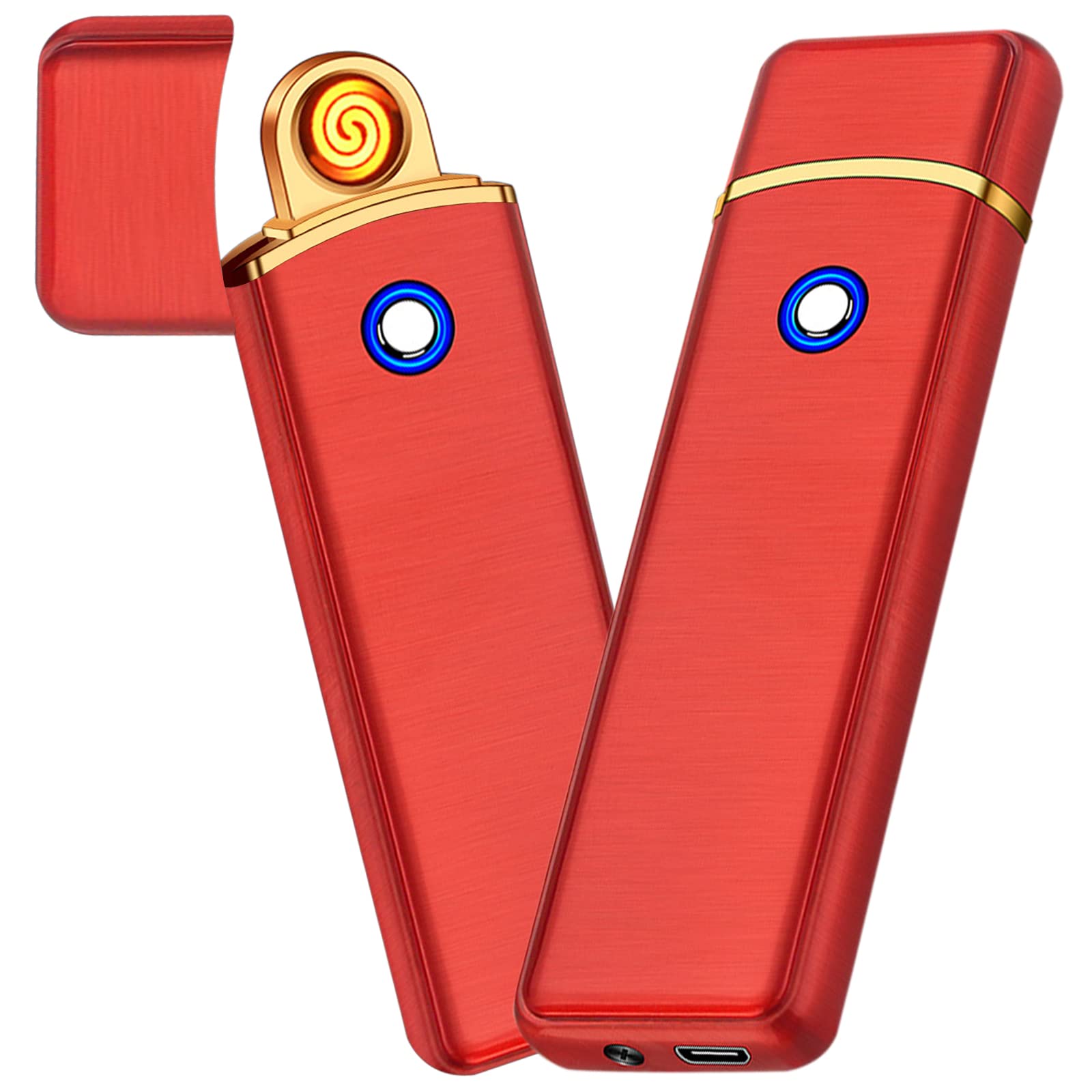 Electronic Lighter, Smart USB Rechargeable Lighter, Cool Electric Lighter Portable Dual Sided Ignition Windproof Flameless Lighter Lightweight Plasma