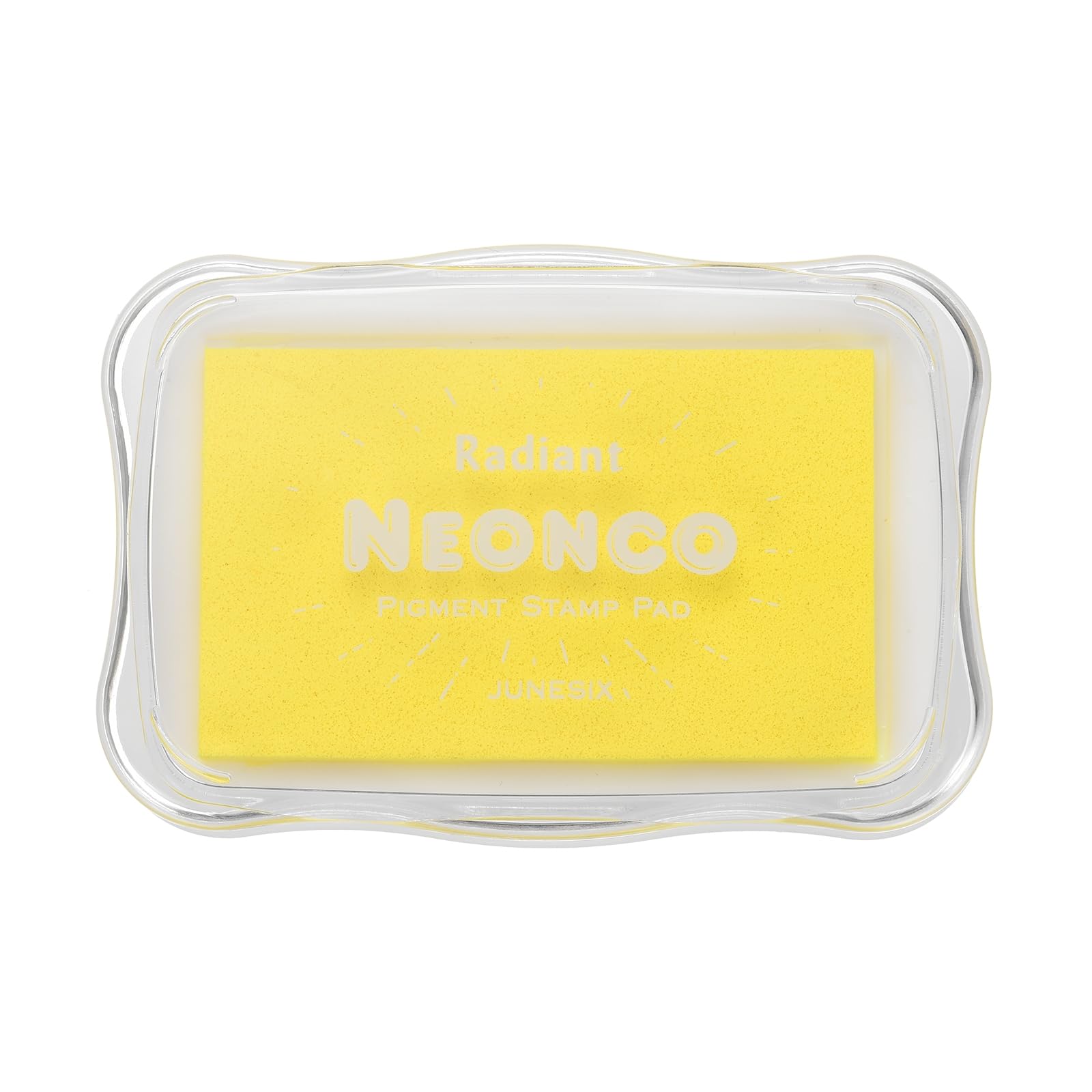 sourcing map Pigment Ink Pads for Stamps, 3.9 x 2.5 Inch Washable Embossing Craft Ink Pad Stamp for Paper, Fingerprint, DIY Card Making, Neon Yellow