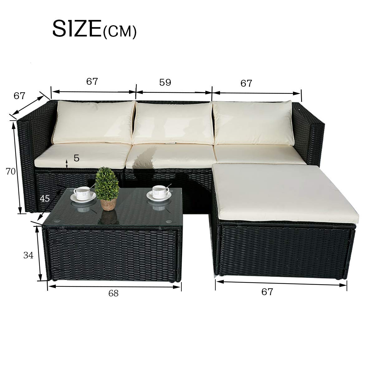 CLEARS Garden corner sofa rattan corner sofa garden furniture