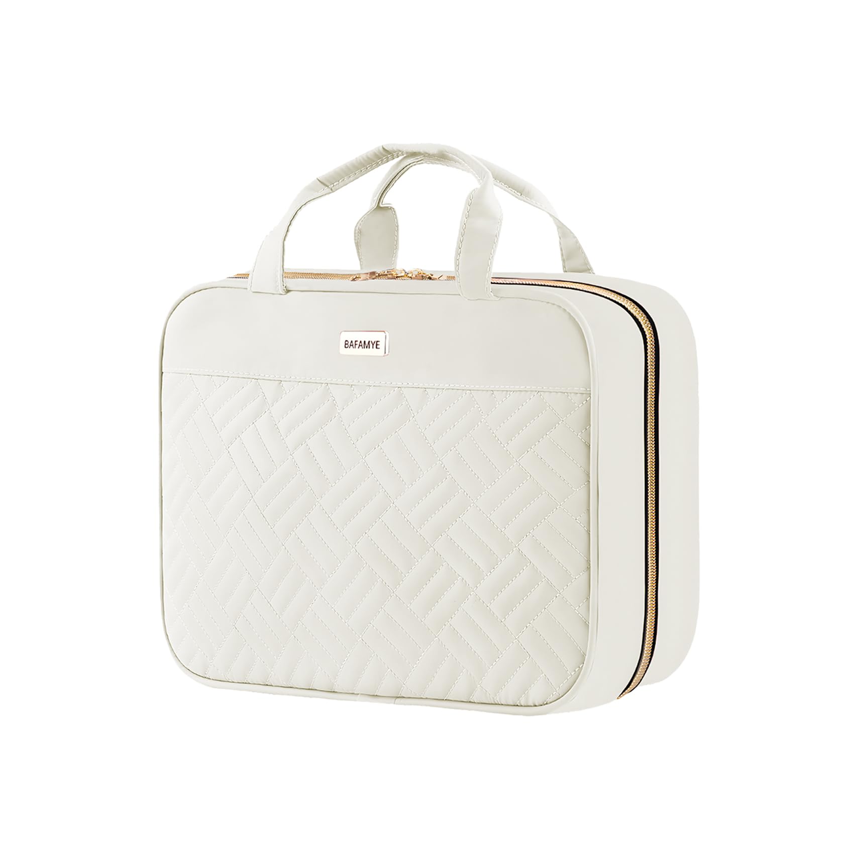 BAFAMYE 8L Travel Toiletry Bag for women - 2.1 GAL Water-resistant Makeup Cosmetic Bag Organizer With Hanging Hook for Travel Accessories Shampoo