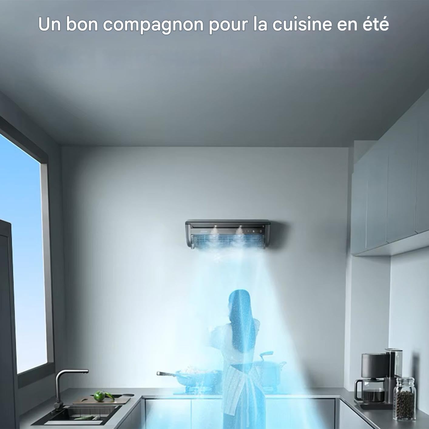 Ventilador Refrigerador de Aire para Habitación,Ventilador De Aire ondicionado De Pared - Dispositivo De Velocidades Ajustable Para Optimización Espacio Interior Exterior Dorm Camping Mesa