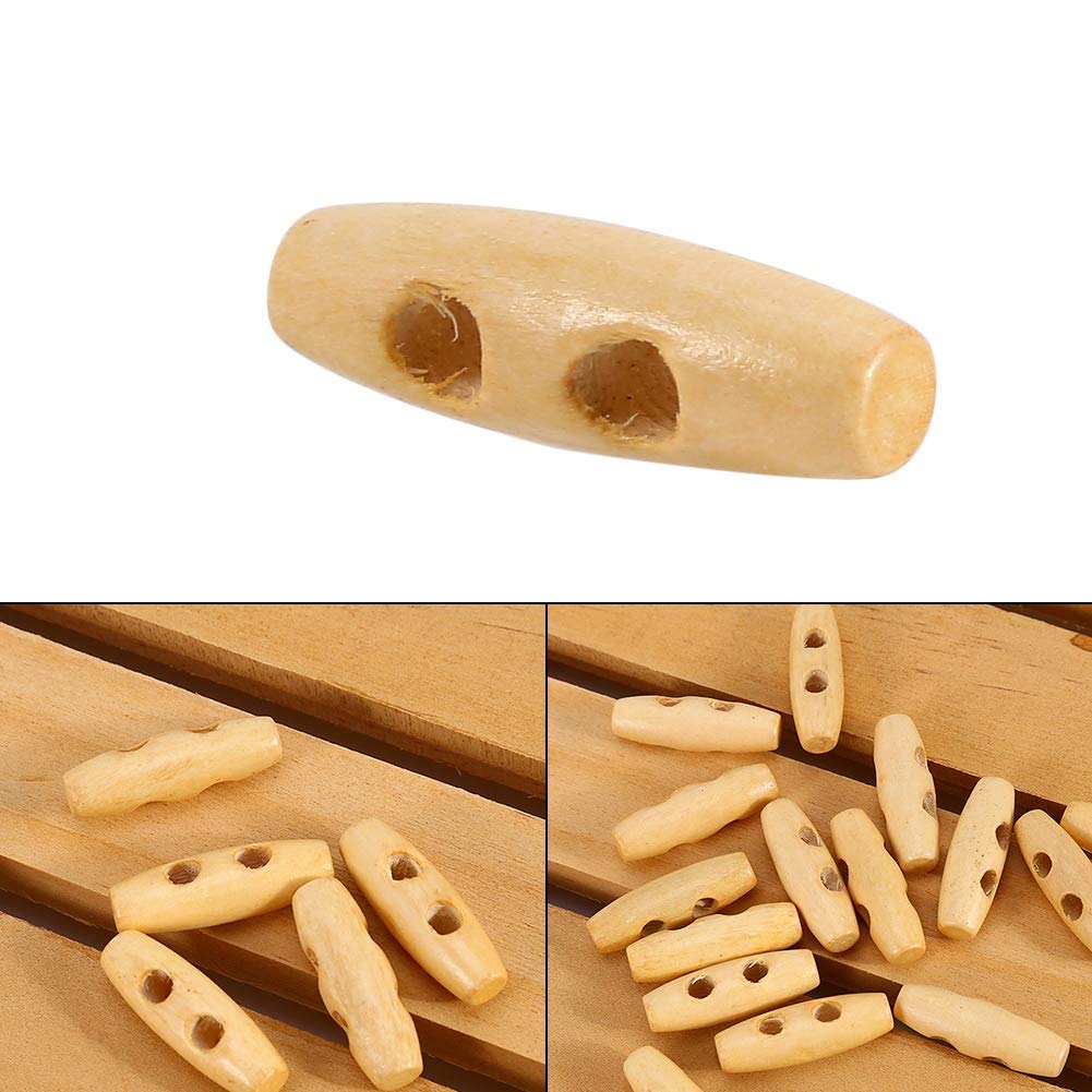 Qiilu Boutons De Couture à Bascule En Corne 50 Pcs/Lot Bouton En Bois 2