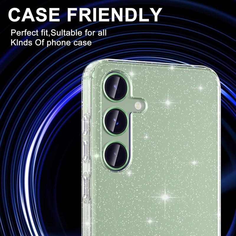 Image of Skinomi Camera Lens Protector Compatible with Samsung Galaxy S24 plus 5G [Anti-Scratch] Premium Tempered Glass Film Aluminum Alloy Lens Ring Cover- Lime Green