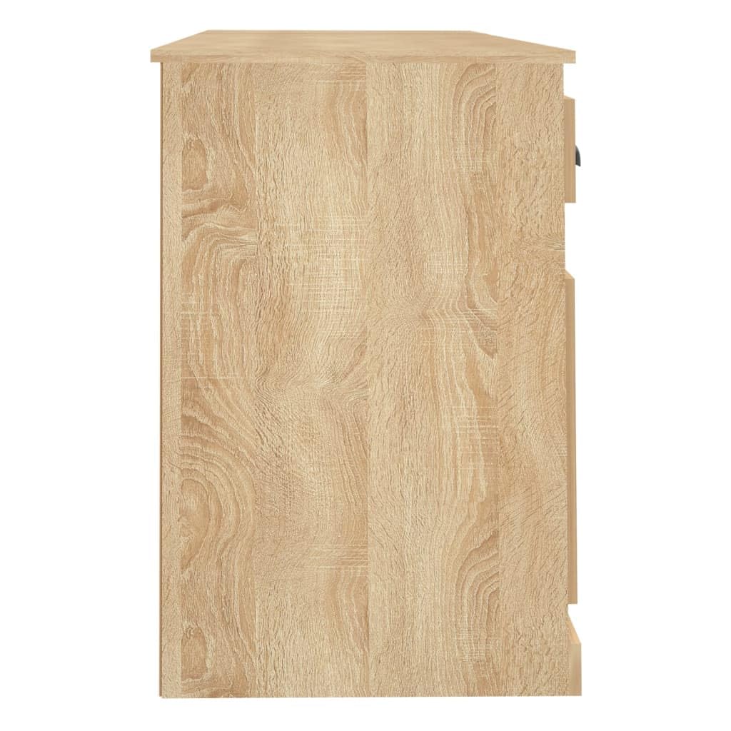 Scrivania con Armadietto Rovere Sonoma in Legno Multistrato 154,5x50x75 cm per Studio Ufficio Casa con Cassetto e Ripiano, Mobile Porta PC per Postazione Lavoro Smartworking Gaming