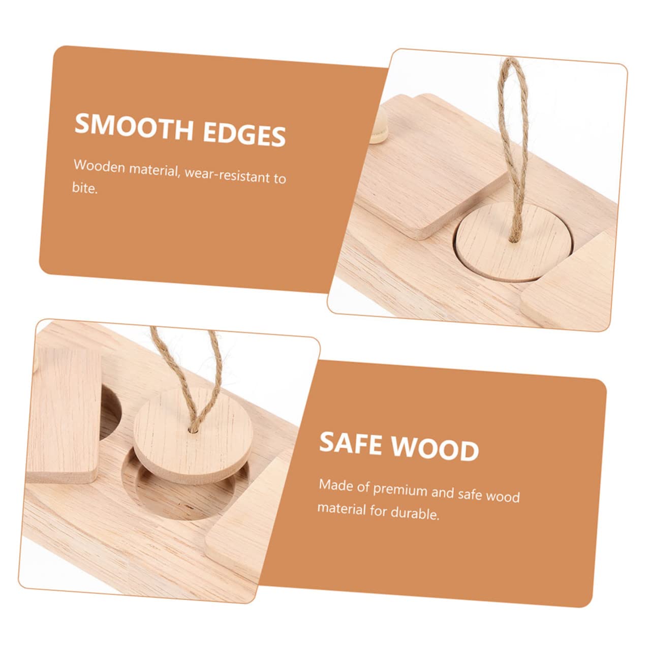 HANABASS Jouet Hamster en Bois pour Recherche de Nourriture, 2 Pièces | Boîte à Friandises Compacte, pour Jouer et Explorer, Accessoires de Cage pour Petits Animaux