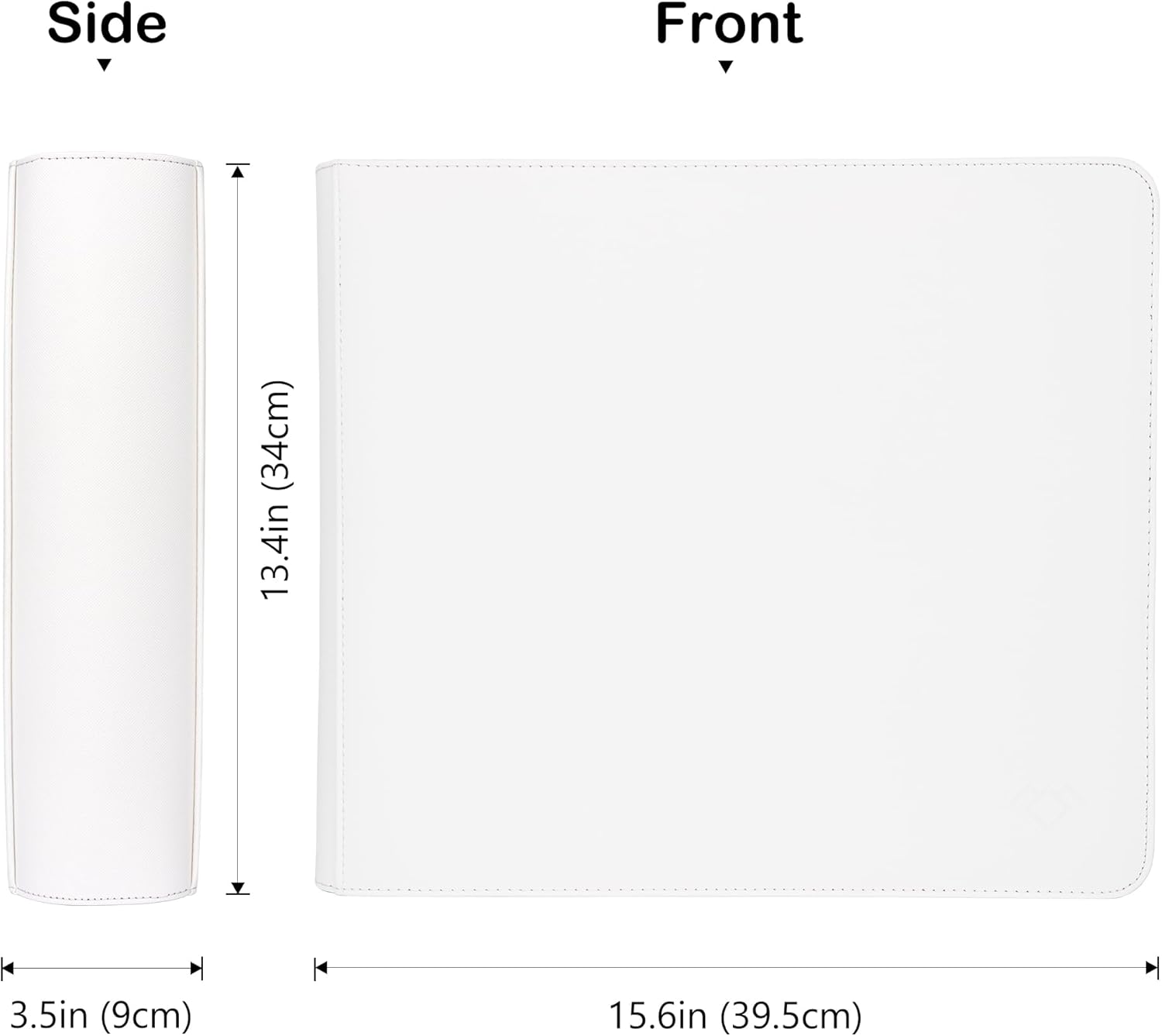 12‑Pocket Ringed Card Binder – Fits 1920 Trading Cards – Album with Archival Black Pages for TCG, Sports, MTG(White)
