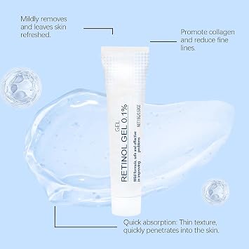 Retinol Gel for Acne Improvement, 20g Face Moisturizer with Skin Soothing Formula, Reduces Blemishes, Suitable for Combination and Oily Skin
