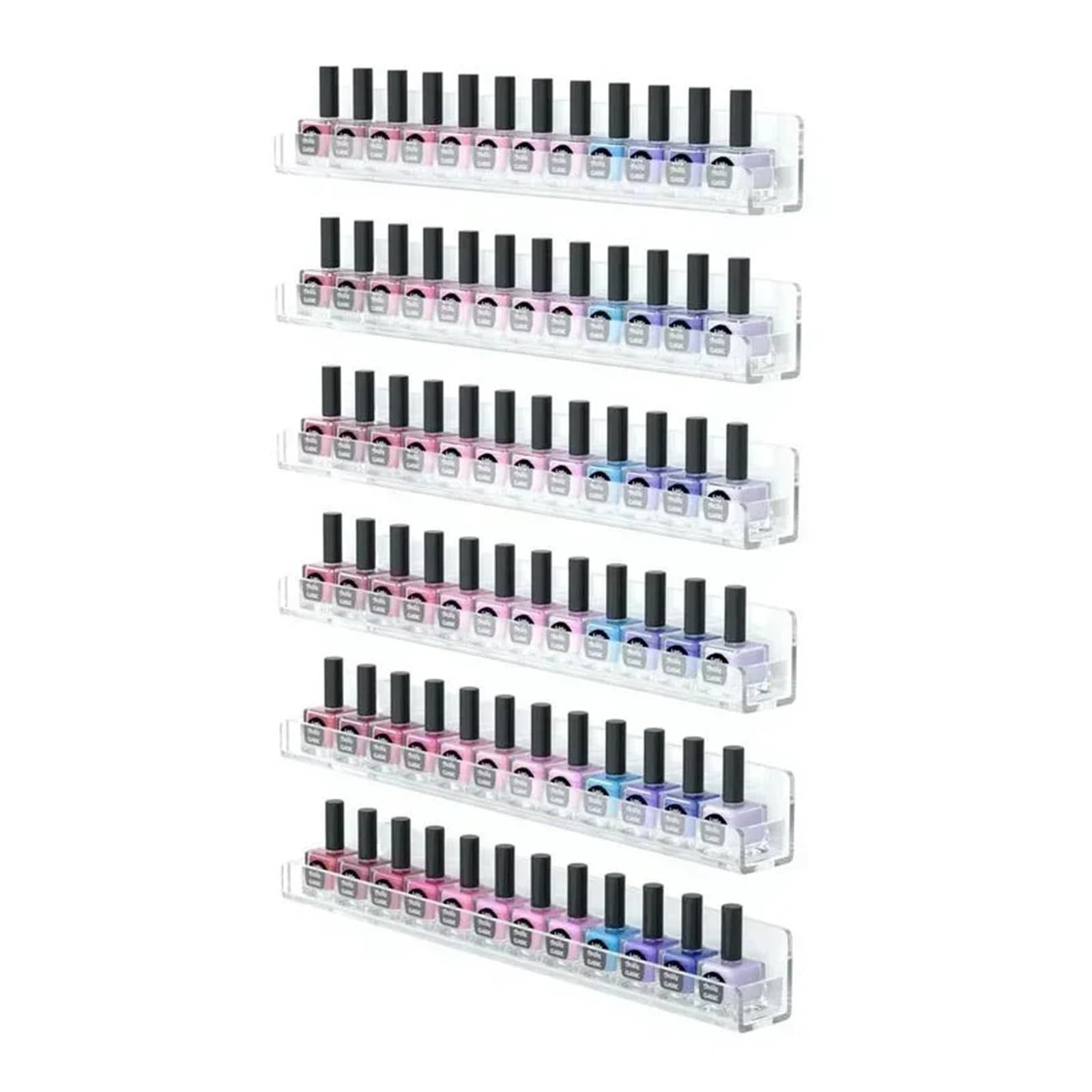 Espositore for Smalto a 6 Strati, portaoggetti Trasparente, Strumenti for Nail Art, Organizer for Rossetto, mensola a Parete per Manicure, Salone di Bellezza