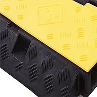 Vista 8 de CXRCY Paquete de 2 rampas protectoras de cable de goma de PVC de 3 canales, capacidad de 44000 libras, resistente a la velocidad, para manguera