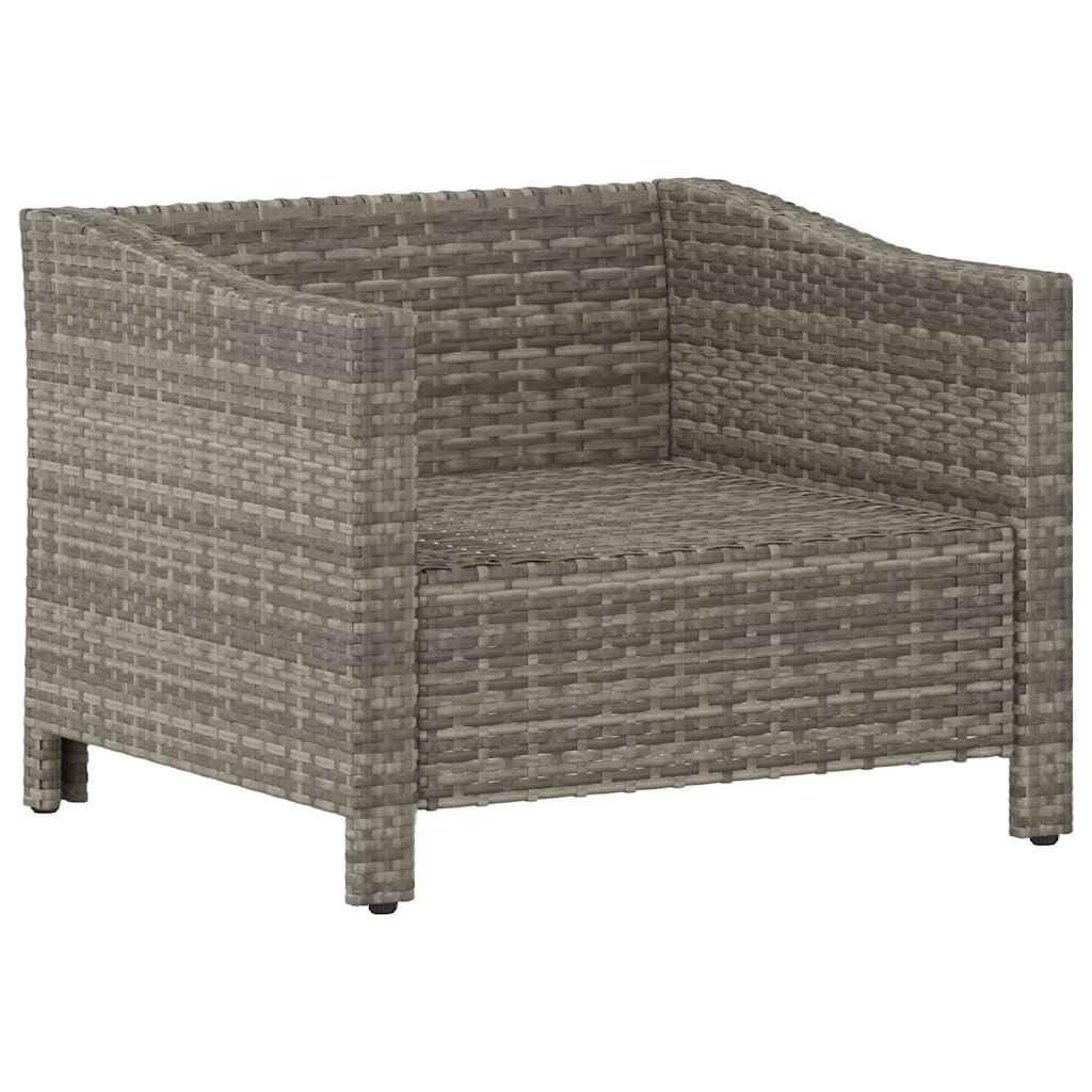 vidaXL Poltrona da Giardino con Cuscino Grigio in Polyrattan