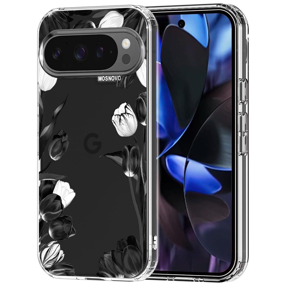 MOSNOVO Case for Google Pixel 9 Pro XL, [Buffertech 6.6ft Military-Grade Drop Protection] [Anti Peel Off Tech] Clear TPU Bumper Phone Case Cover