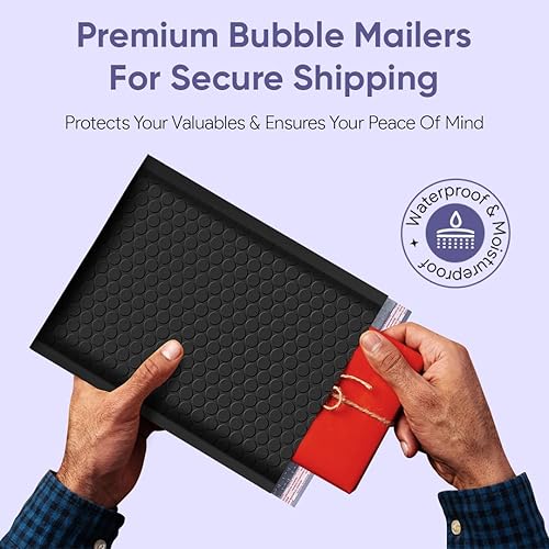 Miniatura 5 de Sobres negros de burbujas de polietileno de 7.25 x 12 pulgadas #1  Sobres acolchados autosellables  Sobres acolchados de burbujas con aire  Tamaño