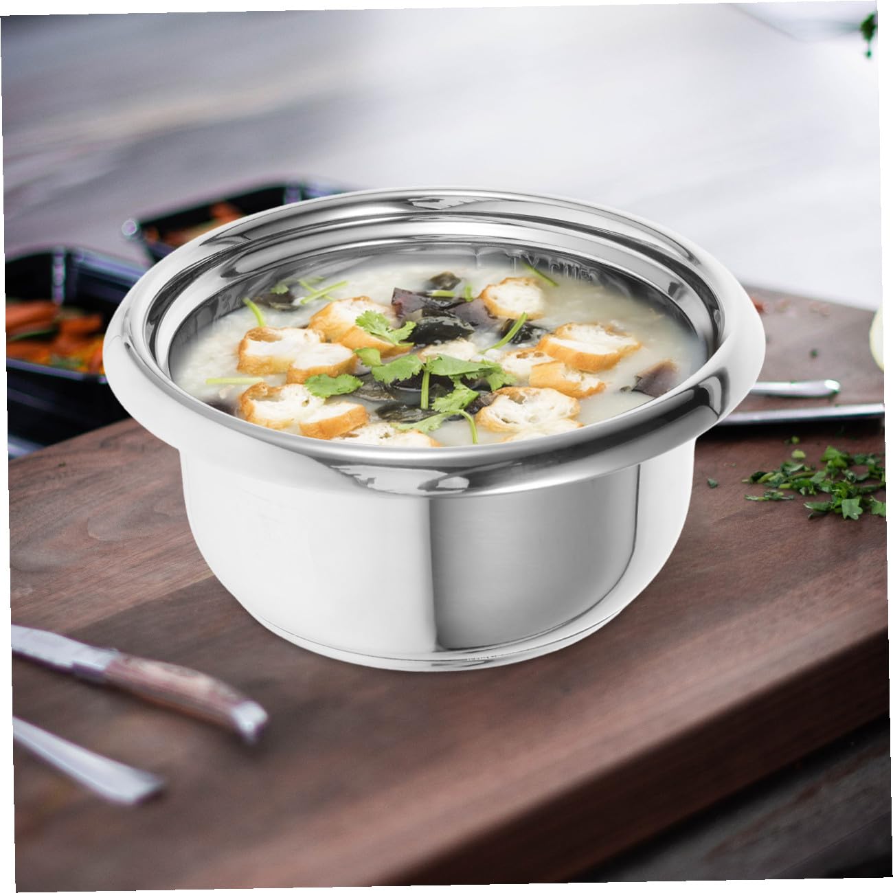 Doublure Pot Cuiseur Riz INOX pour Cuisson Uniforme Non Adhérente Accessoire Cuve Acier Inoxydable Multifonction pour Cuisson Riz Vapeur et Porridge | De Remplacement Pour Cuiseur De Riz Chauffage Uniforme Compatible Avec LéGumes Vapeur Et Porridge