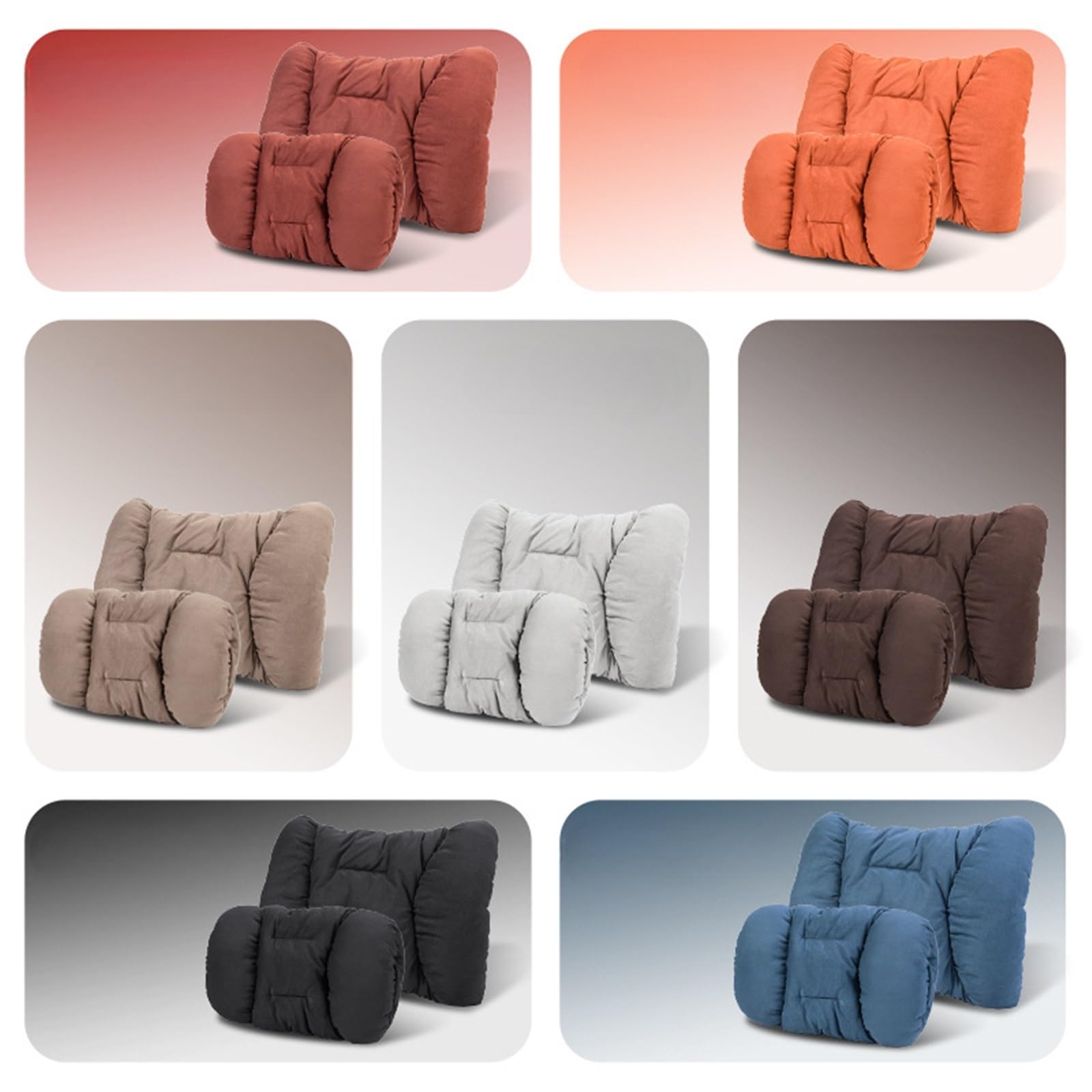 Cale-têtes pour sièges Auto Appuie-tête de Voiture en Daim Confortable, Coussin de Protection cervicale et Lombaire Doux pour véhicule Tête de Voiture(Orange A)