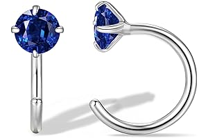 Royal Blue Sapphire Stud Sterling Silver Christmas Earrings for Gilrs
