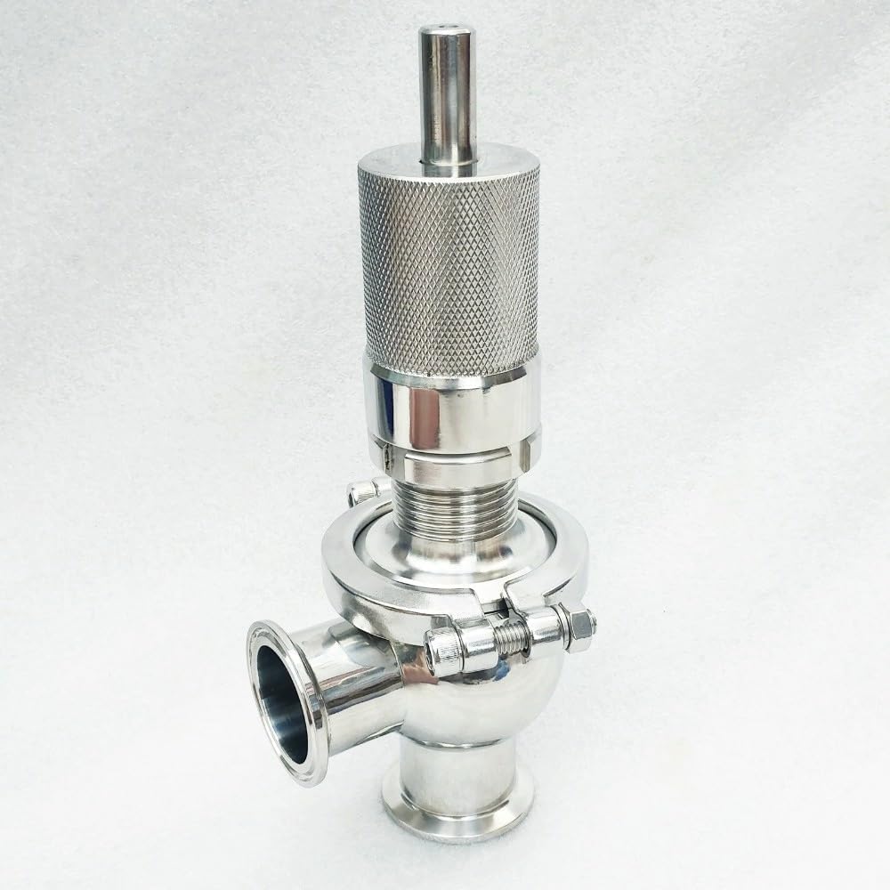1,5 "tri-clamp regulowany zawór bezpieczeństwa nadmiarowy ciśnienia sanitarny SUS 304 stal nierdzewna płynny gaz gazowy srebrny, 3-8 bar