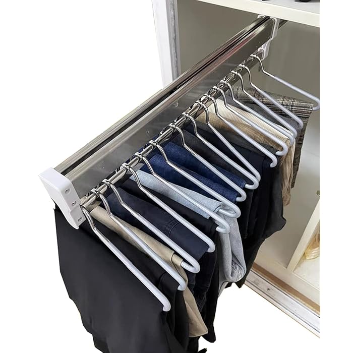 Buy FKhanger Extendable Clothes Rail with 2 Sliding Track,Pull Out