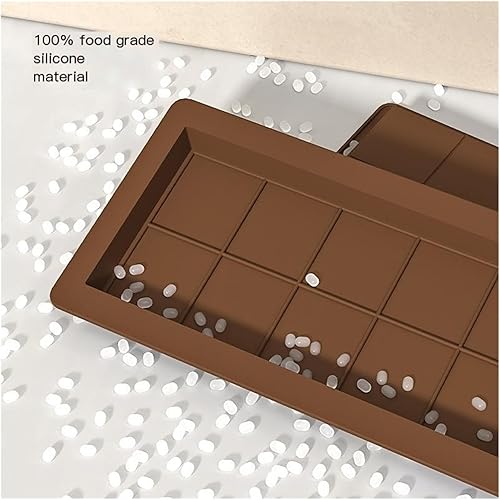 Miniatura 7 de Molde de silicona grande para barra de chocolate de 6.7 x 10.2 pulgadas, antiadherente, moldes de caramelo de cavidad profunda para hornear,