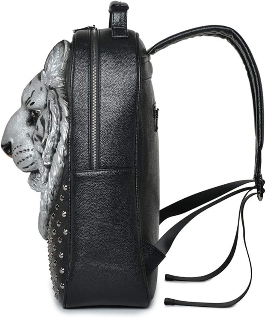 Bеѕt Cуbеr Dеаlѕ 🔥 3D Tiger Head Backpack Bookbag, Unique Designer Pu Leather Fashion Travel Laptop Backpack (white)