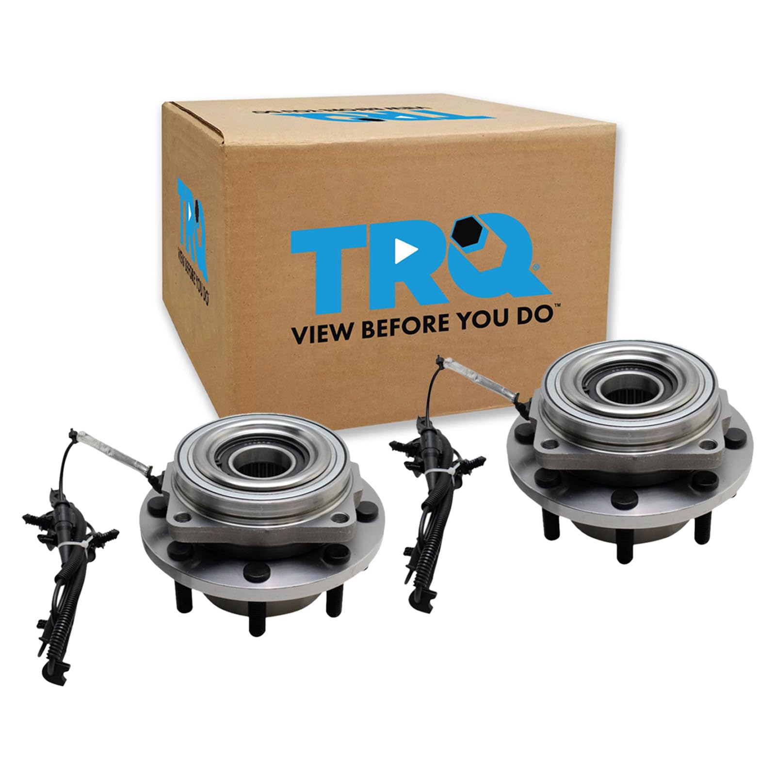 TRQ 2 Piece Front Passenger Side Wheel Bearing &amp; Hub Assembly Set 4WD