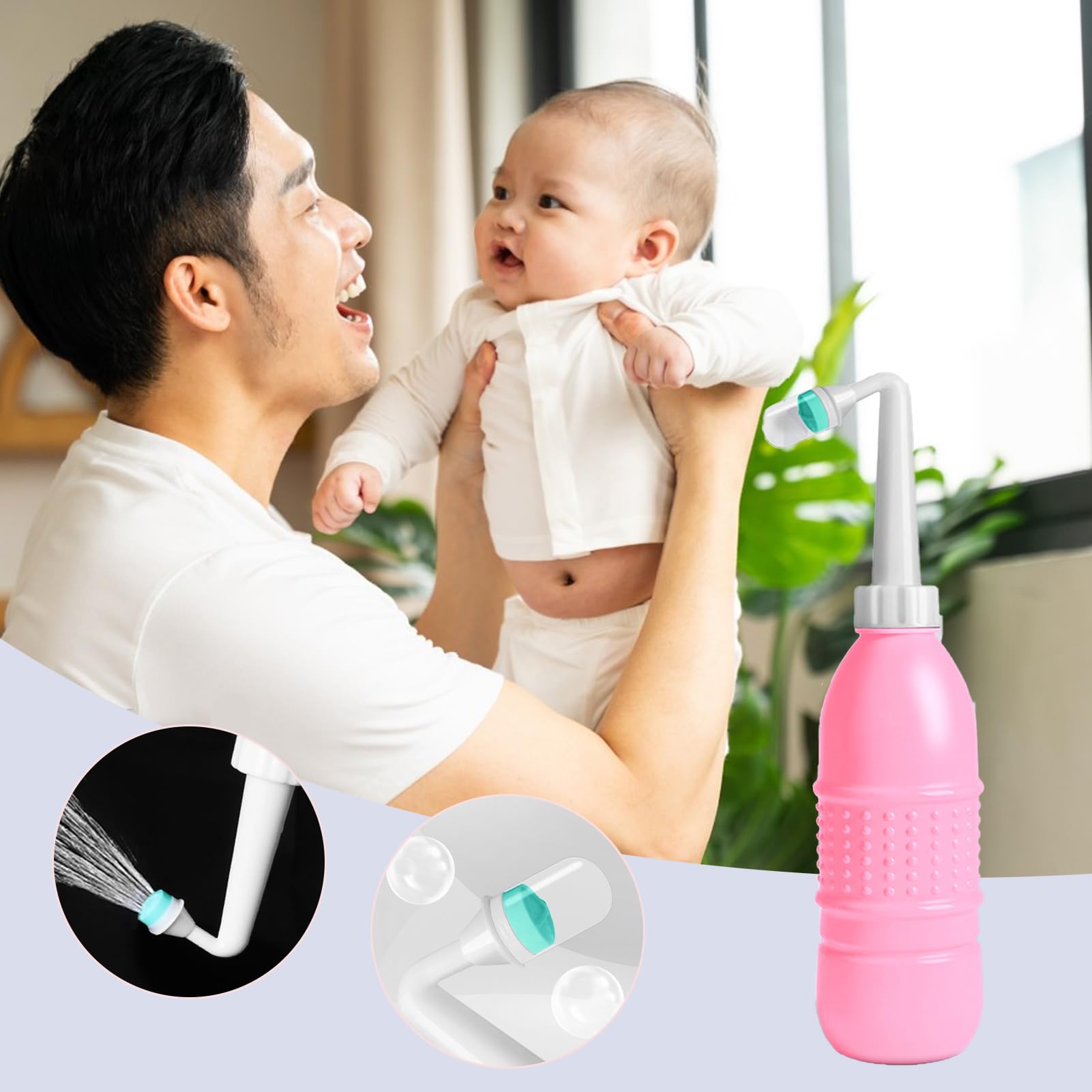 Ducha vaginal femenina - Botella de limpieza de higiene íntima, enjuague reutilizable | Herramienta de cuidado personal para mujeres para lavado vaginal femenino sensación fresca equilibrio de o — view 3