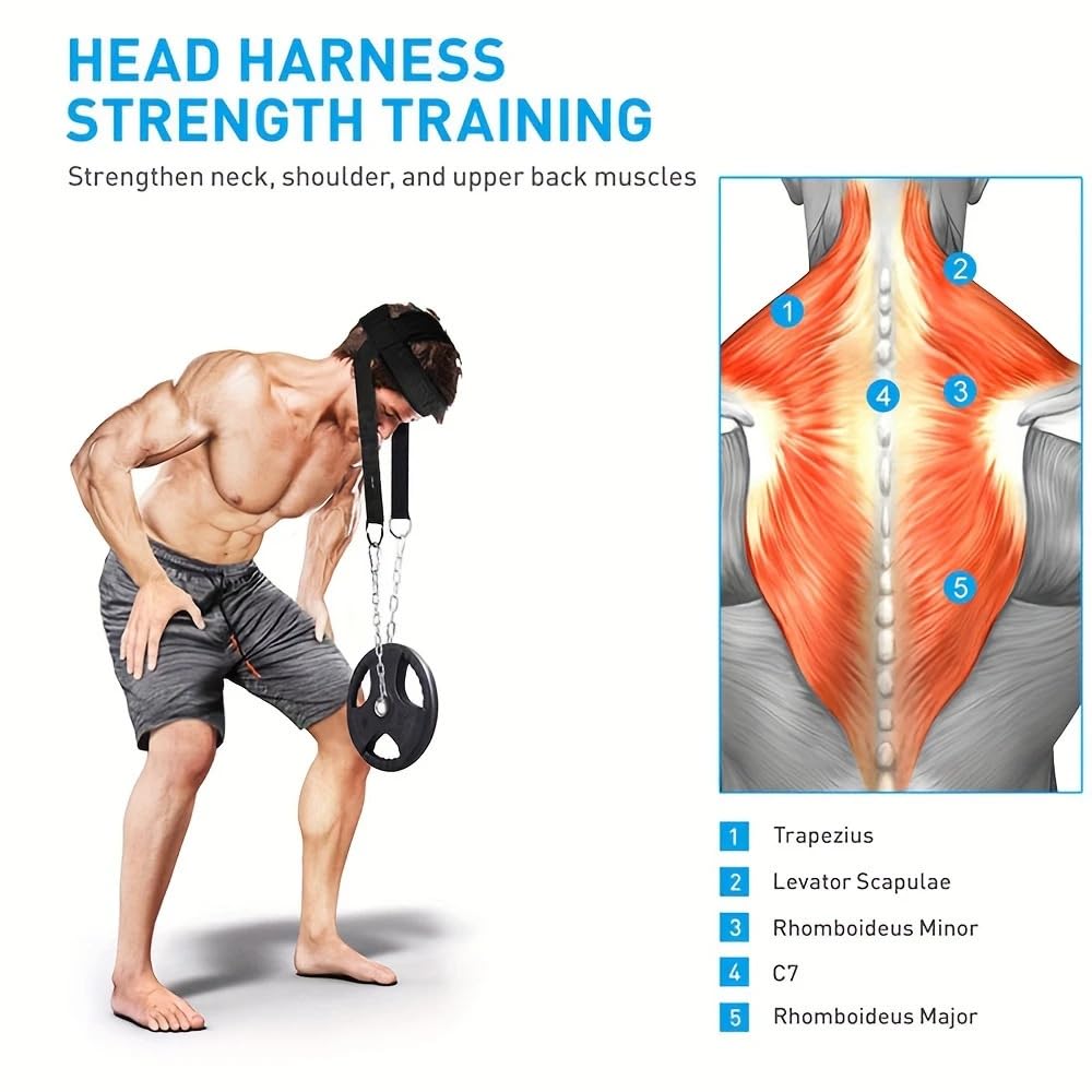 Allenamento Collo Imbracatura Testa Costruttore di Allenamento per Collo Regolabile Head Harness Con D-Hook Attacco per Sollevamento Pesi Muscolare
