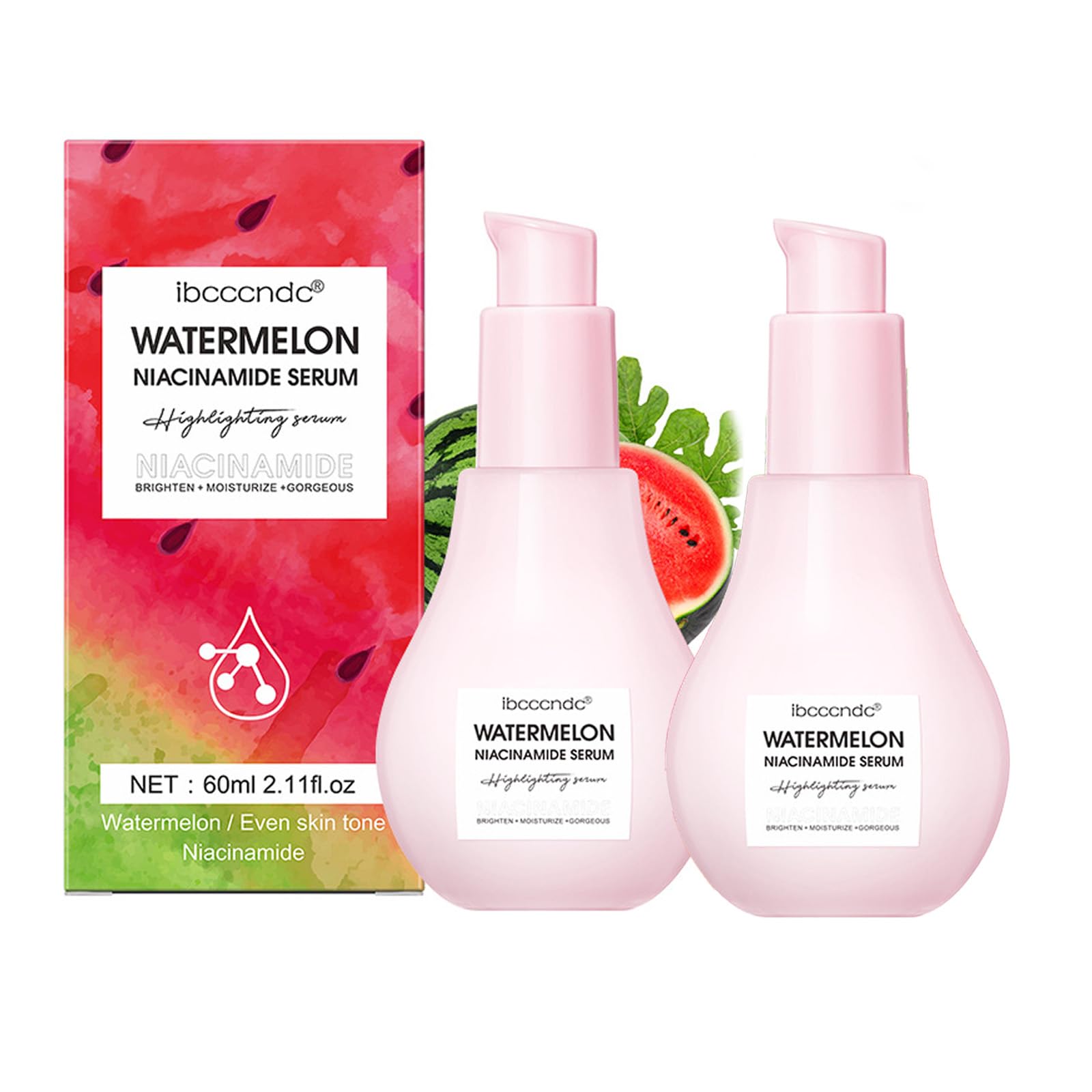 Watermelon Dew Drops, Glow Watermelon Dew Drops, Glow Watermelon, Pore Minimizer & Priming Liquid Highlighter (2pcs)