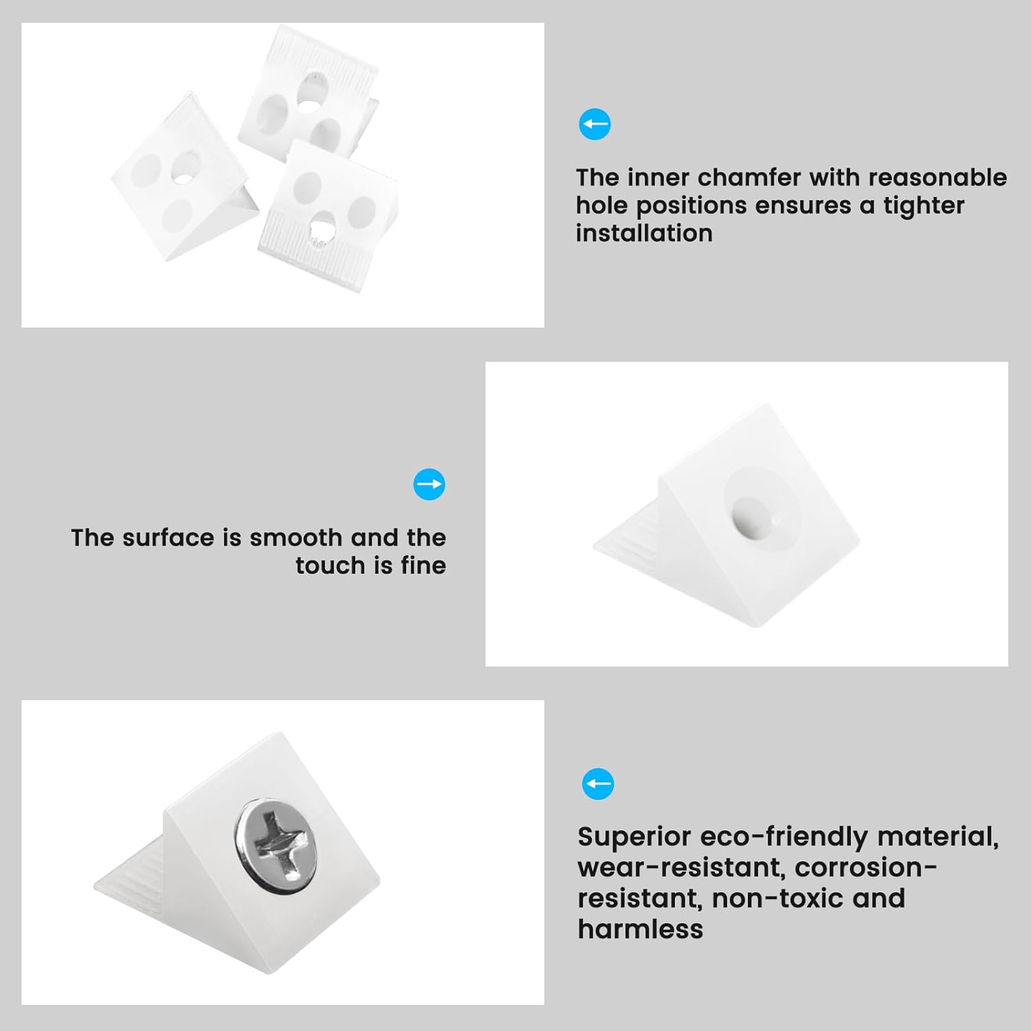 50 Pcs Drawer Angle with Screws Code Bracket Fastener, Plastic Furniture Bottom Sagging Repair Fixing Mending Wedges
