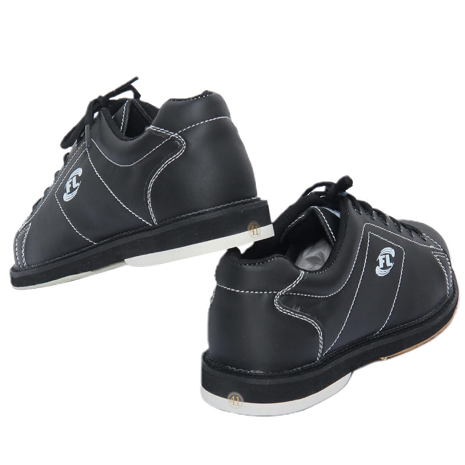 SDEQA Chaussures de Bowling pour Hommes Baskets de Bowling en Cuir à Lacets