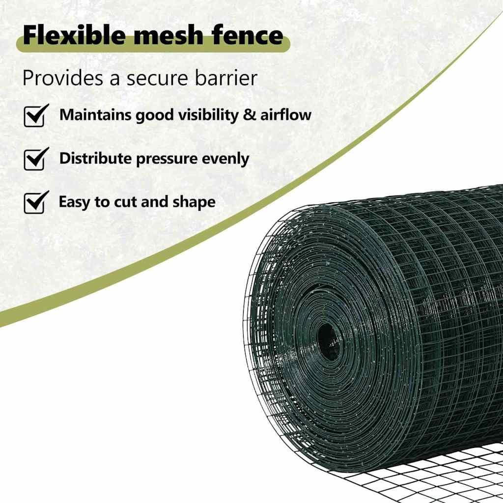 vidaXL Poste de Valla Acero Verde, Barrera Exterior, Poste de Cerca Moderno, jardín Resistente, Acero a Prueba de Clima, Seguro y Robusto