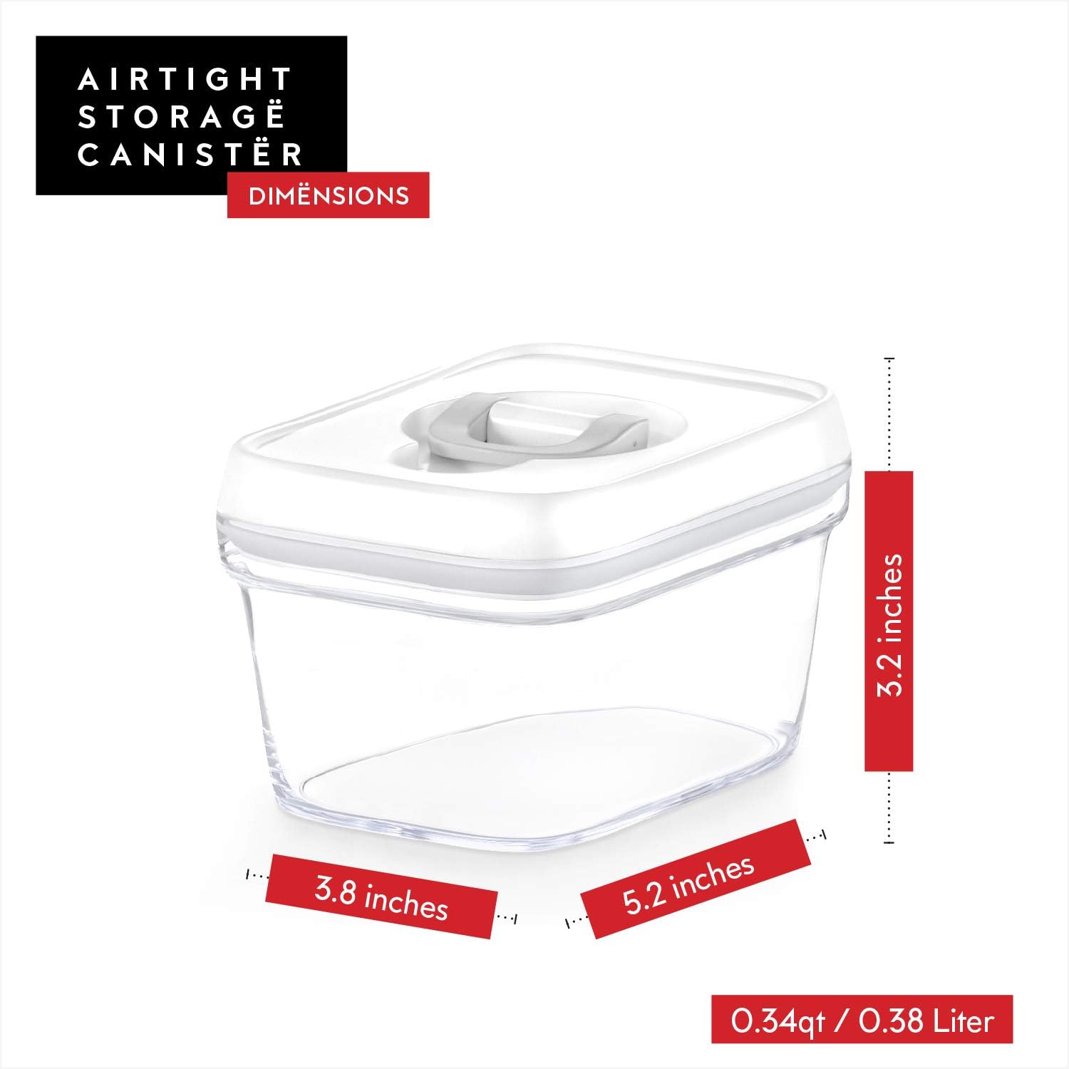 DWËLLZA KITCHEN Airtight Food Storage Containers with White Lids – 0.4L 6 Pc Clear Plastic Kitchen canisters Pantry Organization for Spices, Candy, Nuts, BPA-Free, Keeps Food Fresh & Dry