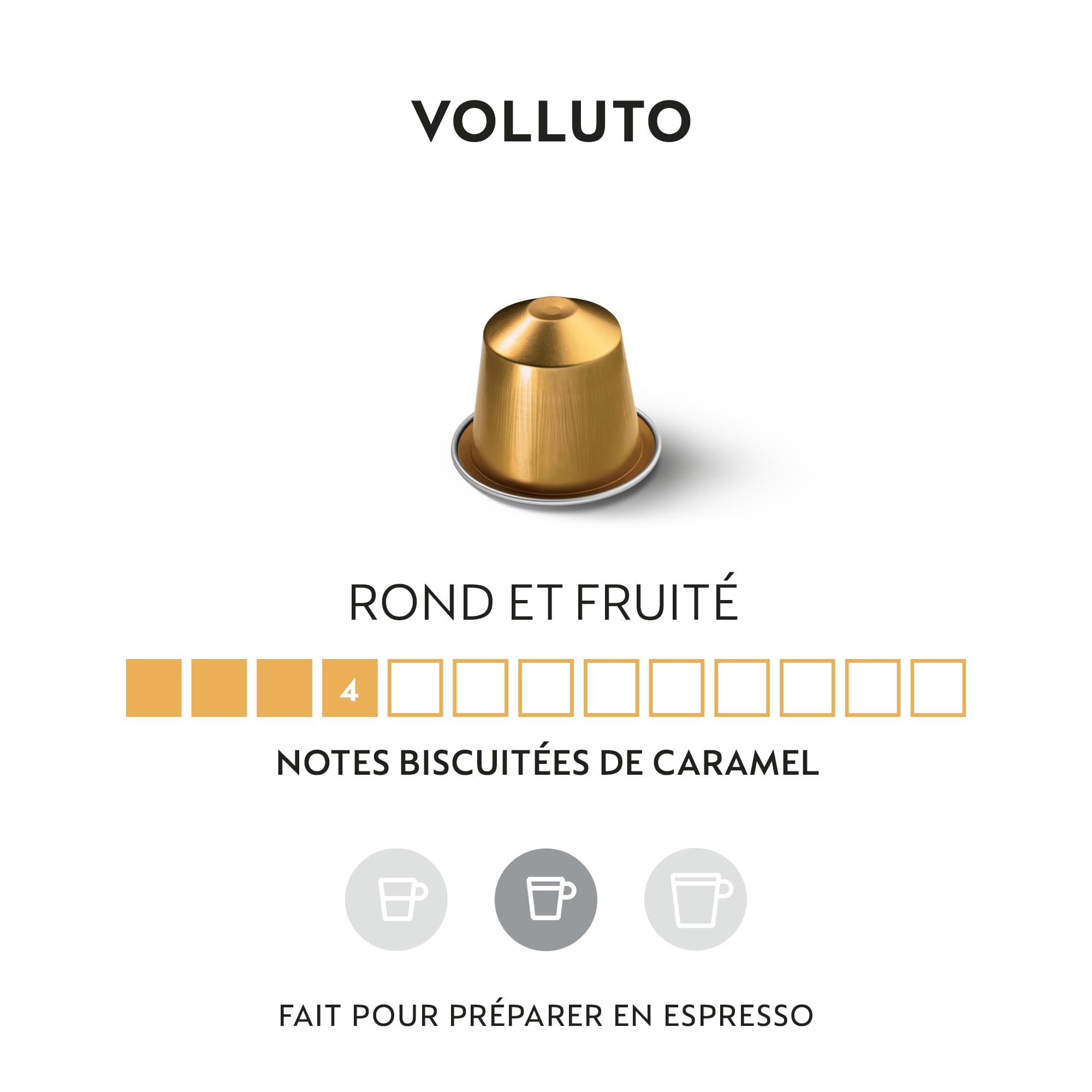 Nespresso Lot de 50 capsules de café Volluto Espresso