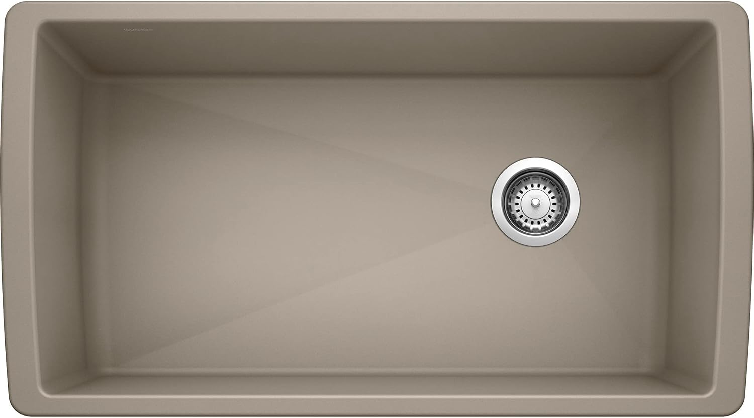 BLANCO, Trufle 441765 DIAMOND SILGRANIT Super Single Undermount Kitchen Sink, 33.5" X 18.5" Truffle