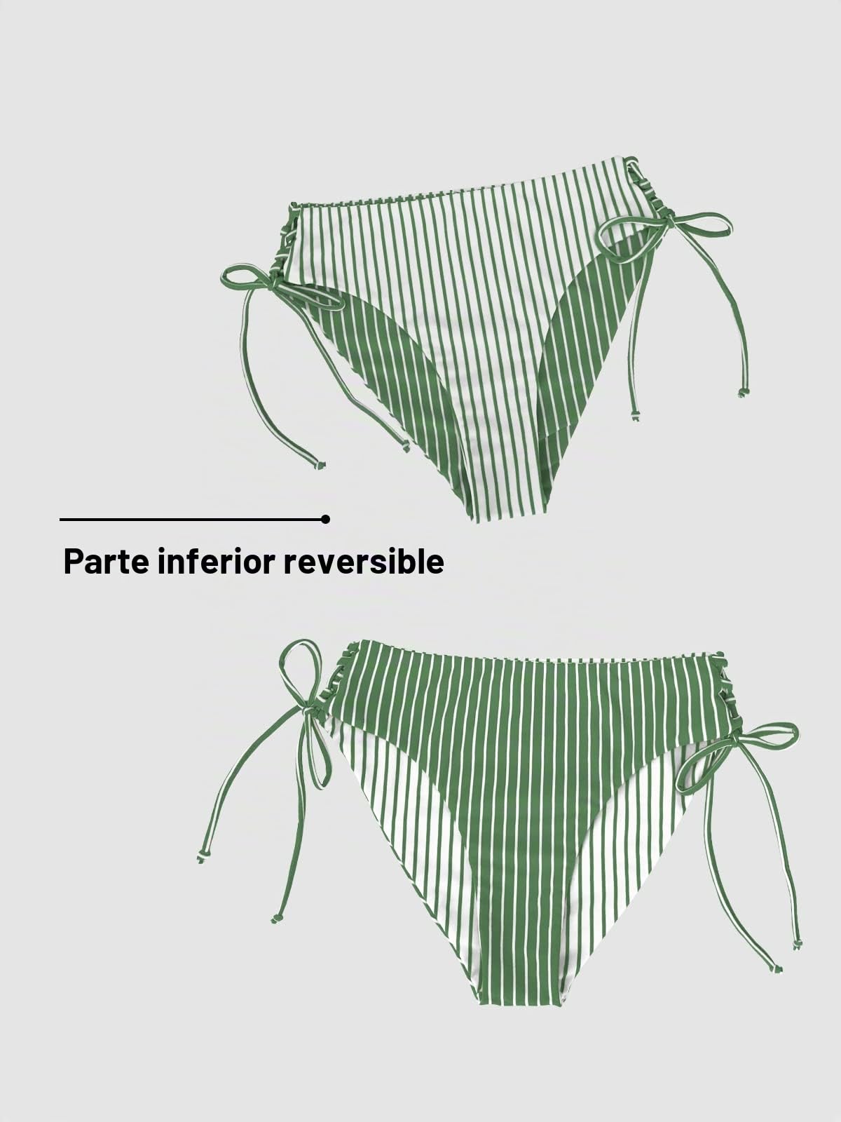 CUPSHE Conjunto de Bikini Reversible Lace Up Laderal Traje de Baño de Dos Piezas